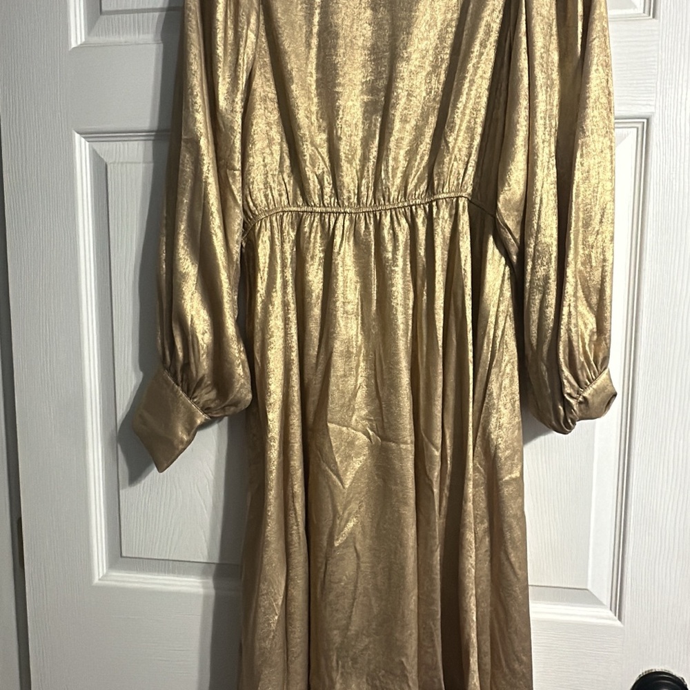 Vine & Love Gold Long Sleeve Dress